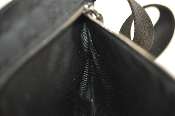 Authentic GUCCI Waist Body Bum Bag Purse GG Canvas Leather 28566 Black 7157E