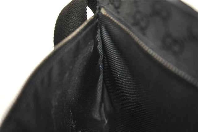 Authentic GUCCI Waist Body Bum Bag Purse GG Canvas Leather 28566 Black 7157E