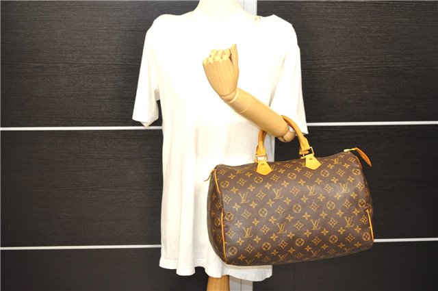 Authentic LOUIS VUITTON Monogram Speedy 35 Hand Bag Purse M41524 LV 7158C