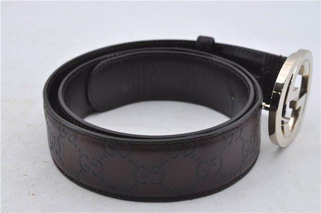 Authentic GUCCI Guccissima Belt GG Leather Size 85cm 33.5