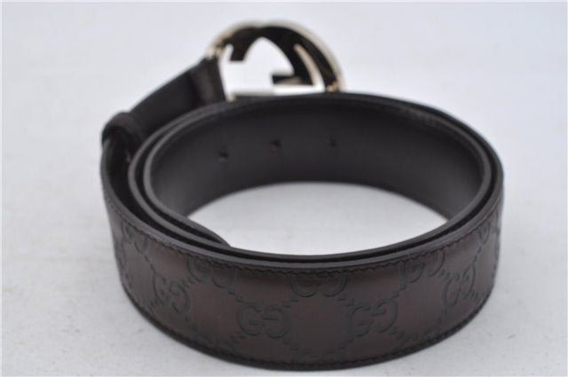 Authentic GUCCI Guccissima Belt GG Leather Size 85cm 33.5