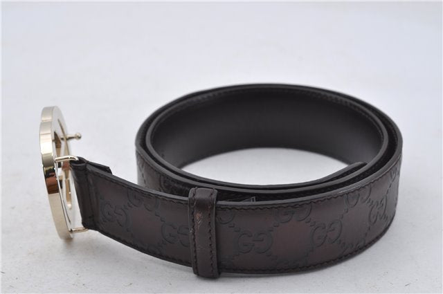 Authentic GUCCI Guccissima Belt GG Leather Size 85cm 33.5