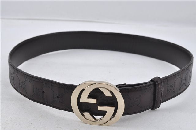 Authentic GUCCI Guccissima Belt GG Leather Size 85cm 33.5