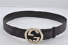 Authentic GUCCI Guccissima Belt GG Leather Size 85cm 33.5" 114876 Brown 7158E