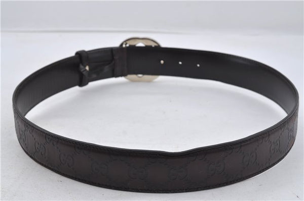 Authentic GUCCI Guccissima Belt GG Leather Size 85cm 33.5" 114876 Brown 7158E