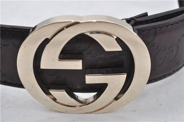 Authentic GUCCI Guccissima Belt GG Leather Size 85cm 33.5