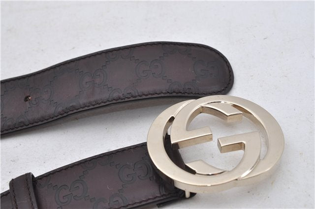 Authentic GUCCI Guccissima Belt GG Leather Size 85cm 33.5