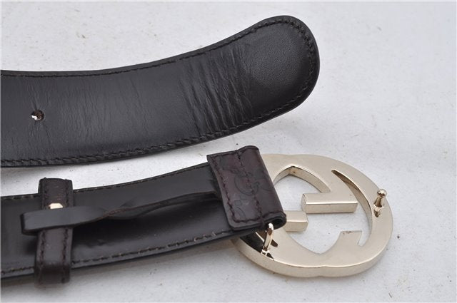 Authentic GUCCI Guccissima Belt GG Leather Size 85cm 33.5