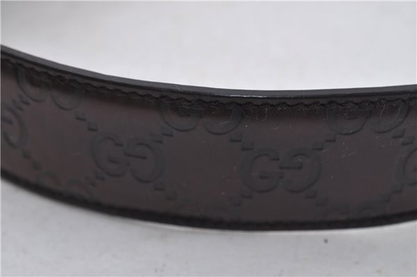 Authentic GUCCI Guccissima Belt GG Leather Size 85cm 33.5" 114876 Brown 7158E