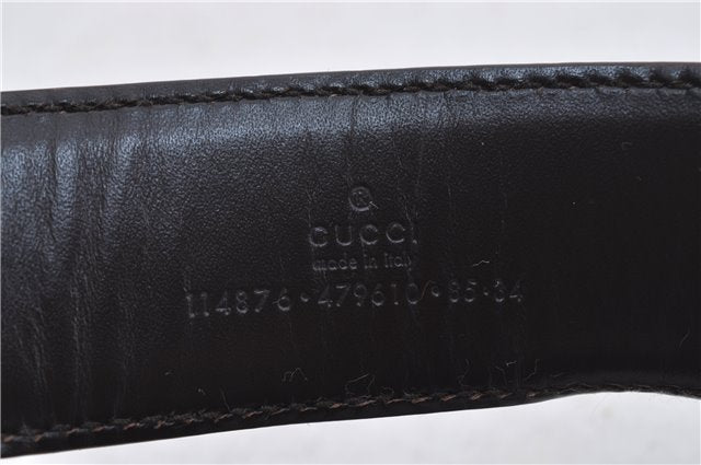 Authentic GUCCI Guccissima Belt GG Leather Size 85cm 33.5