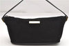 Authentic GUCCI Hand Bag Pouch Purse Suede Leather 0391103 Black 7159D
