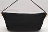 Authentic GUCCI Hand Bag Pouch Purse Suede Leather 0391103 Black 7159D
