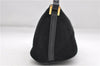 Authentic GUCCI Hand Bag Pouch Purse Suede Leather 0391103 Black 7159D