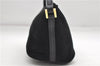 Authentic GUCCI Hand Bag Pouch Purse Suede Leather 0391103 Black 7159D