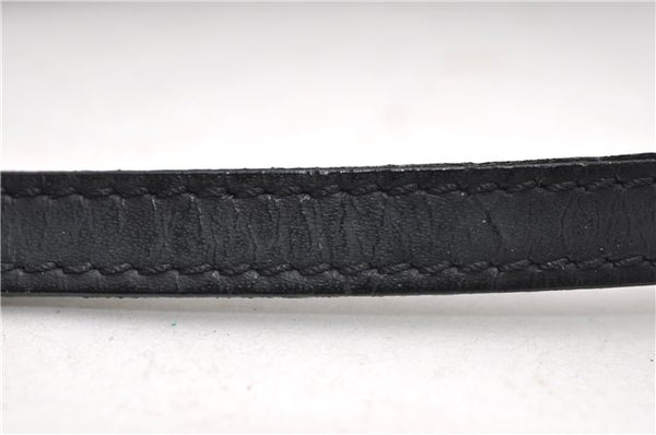 Authentic GUCCI Hand Bag Pouch Purse Suede Leather 0391103 Black 7159D