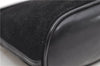 Authentic GUCCI Hand Bag Pouch Purse Suede Leather 0391103 Black 7159D