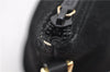 Authentic GUCCI Hand Bag Pouch Purse Suede Leather 0391103 Black 7159D