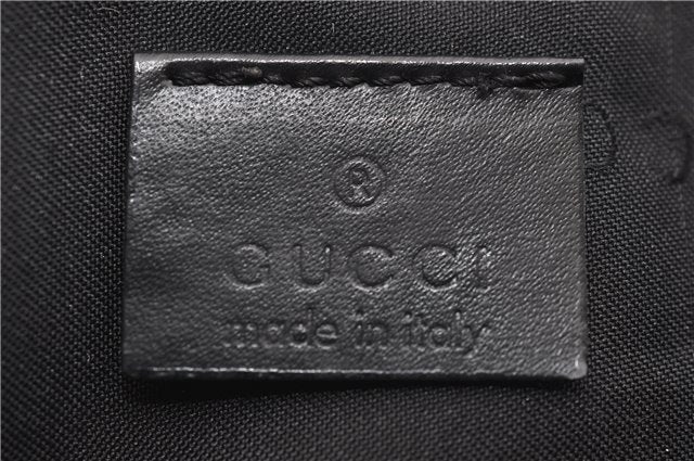 Authentic GUCCI Hand Bag Pouch Purse Suede Leather 0391103 Black 7159D