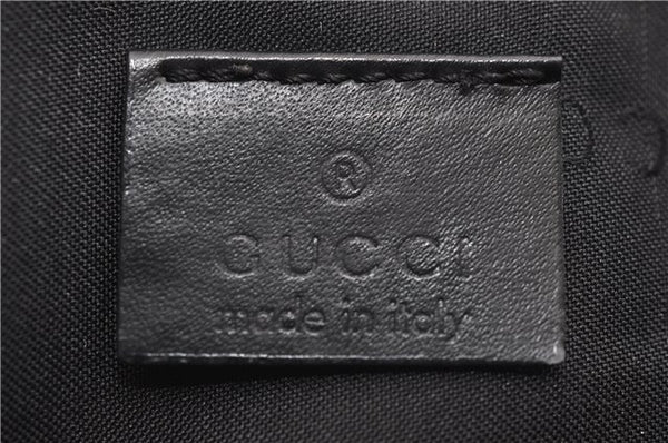Authentic GUCCI Hand Bag Pouch Purse Suede Leather 0391103 Black 7159D