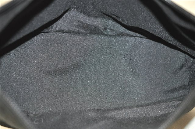 Authentic GUCCI Hand Bag Pouch Purse Suede Leather 0391103 Black 7159D