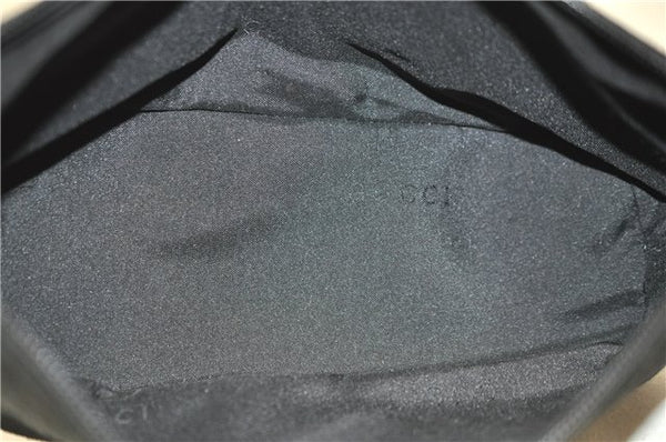 Authentic GUCCI Hand Bag Pouch Purse Suede Leather 0391103 Black 7159D