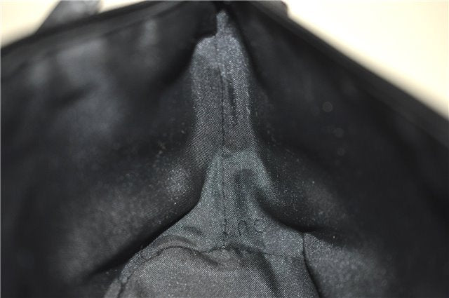 Authentic GUCCI Hand Bag Pouch Purse Suede Leather 0391103 Black 7159D