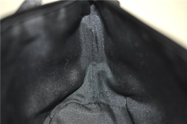 Authentic GUCCI Hand Bag Pouch Purse Suede Leather 0391103 Black 7159D