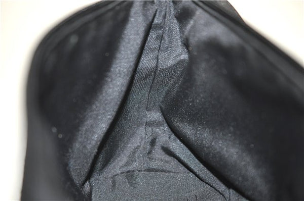 Authentic GUCCI Hand Bag Pouch Purse Suede Leather 0391103 Black 7159D