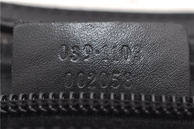 Authentic GUCCI Hand Bag Pouch Purse Suede Leather 0391103 Black 7159D