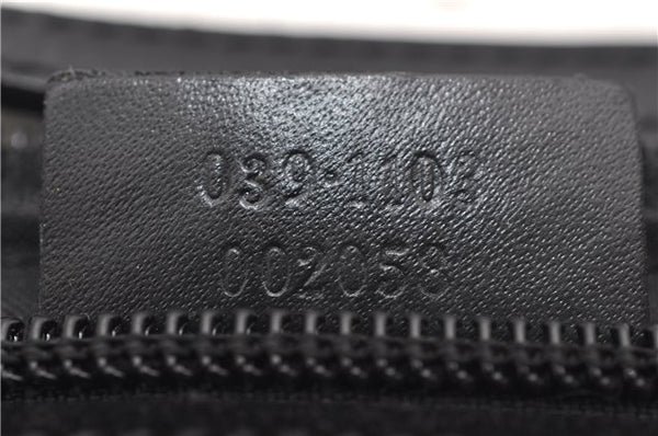 Authentic GUCCI Hand Bag Pouch Purse Suede Leather 0391103 Black 7159D