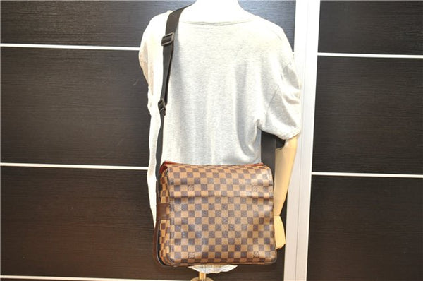 Authentic Louis Vuitton Damier Naviglio Shoulder Cross Body Bag N45255 LV 7159F