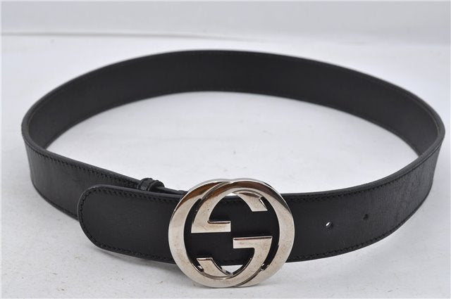 Authentic GUCCI Interlocking G Belt Leather Size 90cm 35.4