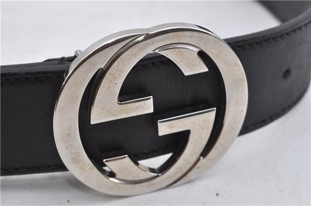 Authentic GUCCI Interlocking G Belt Leather Size 90cm 35.4