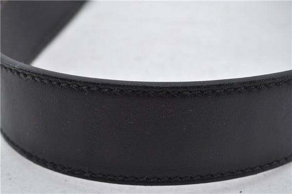 Authentic GUCCI Interlocking G Belt Leather Size 90cm 35.4" 114876 Black 7160E