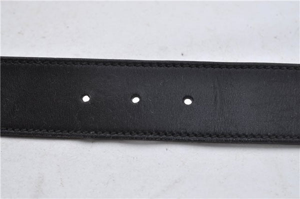 Authentic GUCCI Interlocking G Belt Leather Size 90cm 35.4" 114876 Black 7160E