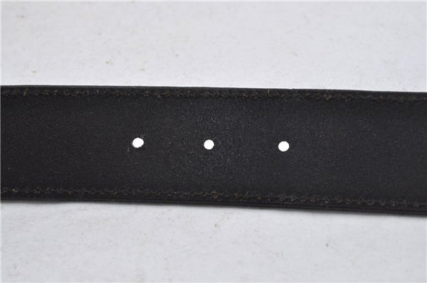 Authentic GUCCI Interlocking G Belt Leather Size 90cm 35.4" 114876 Black 7160E