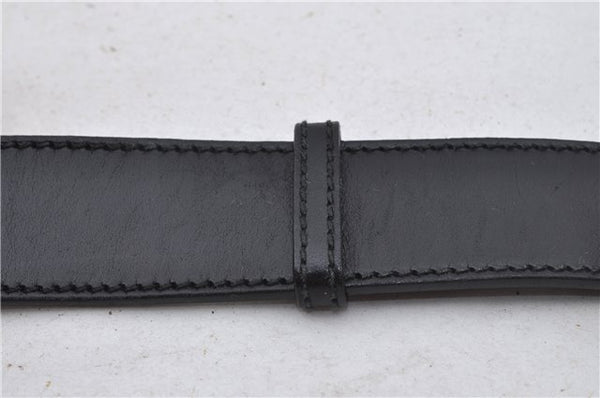 Authentic GUCCI Interlocking G Belt Leather Size 90cm 35.4" 114876 Black 7160E