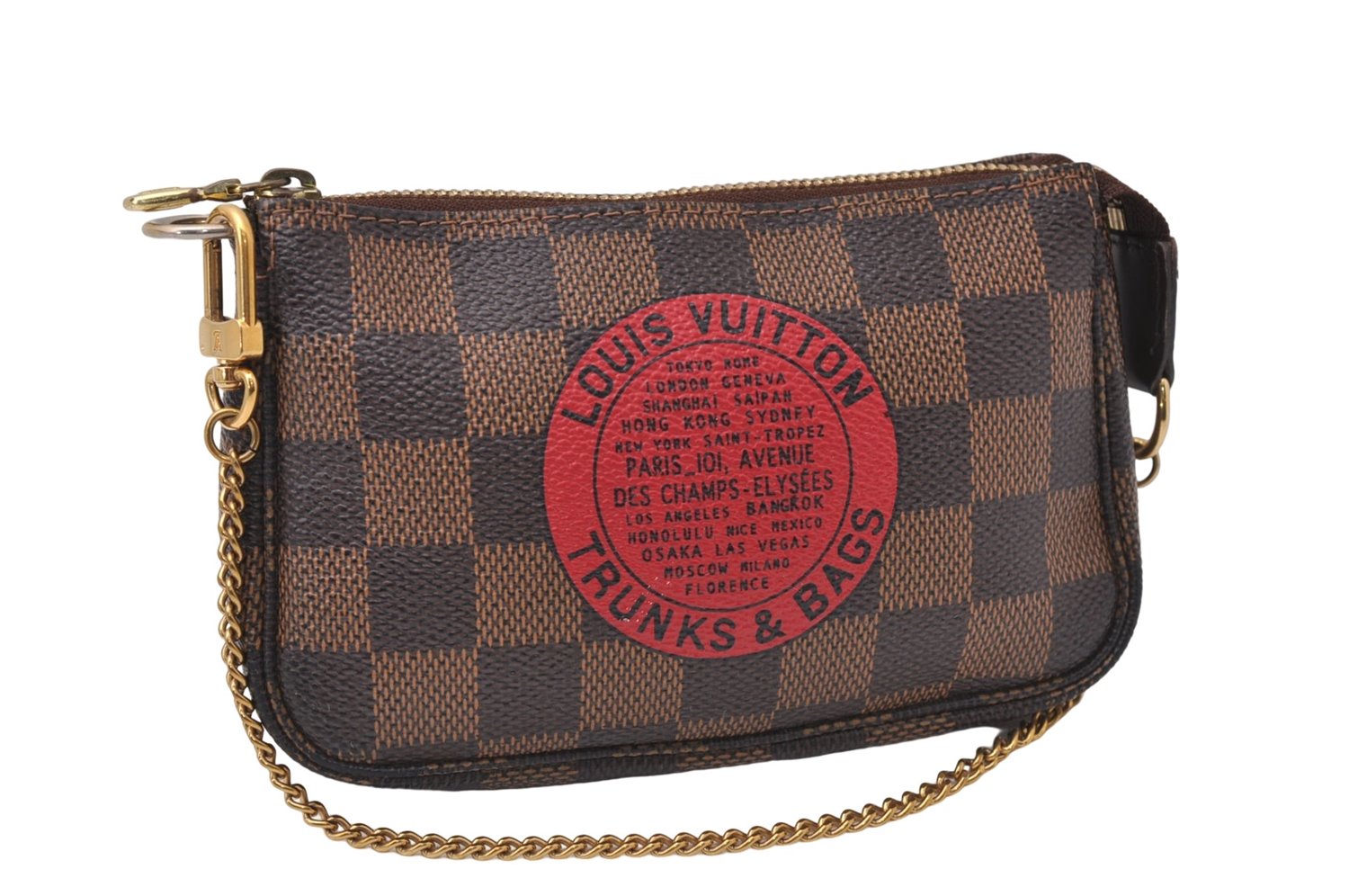 Auth Louis Vuitton Damier Mini Pochette Accessoires T&B Pouch N58011 LV 7162D