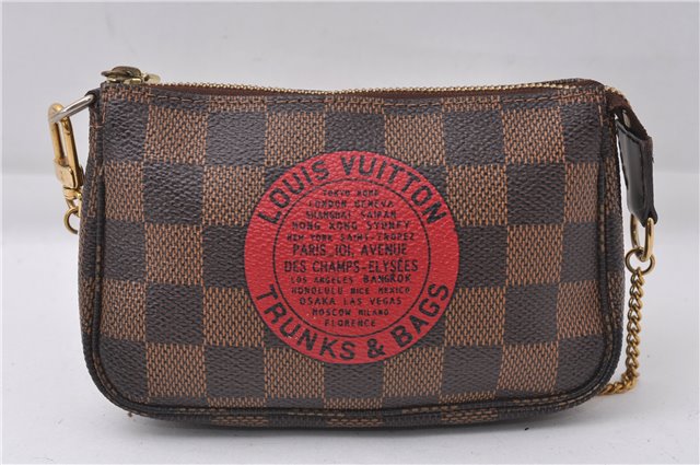 Auth Louis Vuitton Damier Mini Pochette Accessoires T&B Pouch N58011 LV 7162D