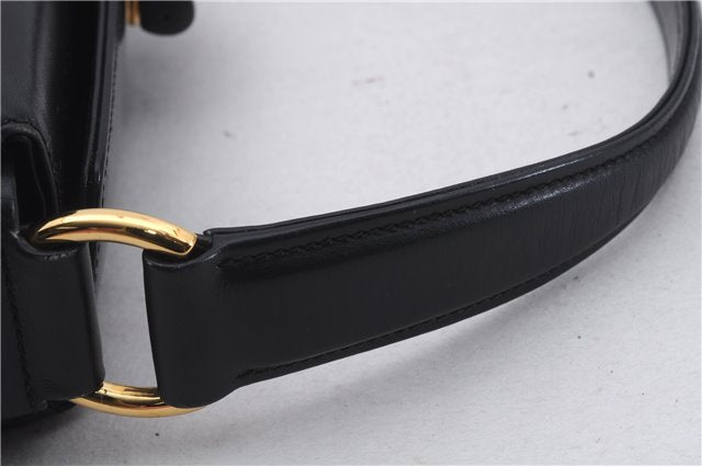 Authentic GUCCI Bamboo Shoulder Hand Bag Purse Leather Black 7163D