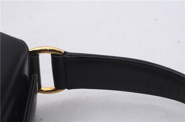 Authentic GUCCI Bamboo Shoulder Hand Bag Purse Leather Black 7163D