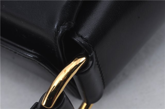 Authentic GUCCI Bamboo Shoulder Hand Bag Purse Leather Black 7163D