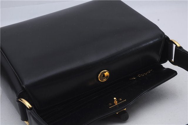 Authentic GUCCI Bamboo Shoulder Hand Bag Purse Leather Black 7163D