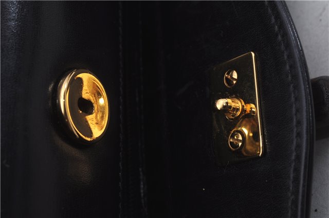 Authentic GUCCI Bamboo Shoulder Hand Bag Purse Leather Black 7163D