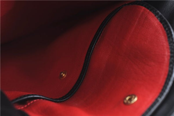 Authentic GUCCI Bamboo Shoulder Hand Bag Purse Leather Black 7163D