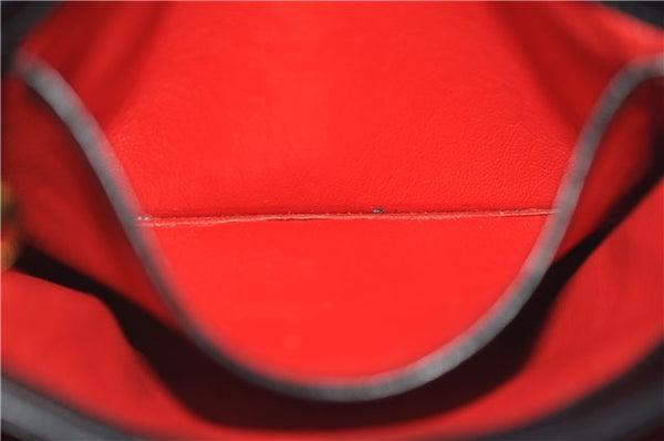 Authentic GUCCI Bamboo Shoulder Hand Bag Purse Leather Black 7163D