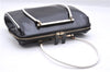 Authentic GUCCI Vintage Hand Bag Purse Enamel Black 7163E