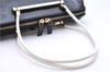 Authentic GUCCI Vintage Hand Bag Purse Enamel Black 7163E