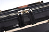 Authentic GUCCI Vintage Hand Bag Purse Enamel Black 7163E