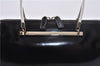Authentic GUCCI Vintage Hand Bag Purse Enamel Black 7163E